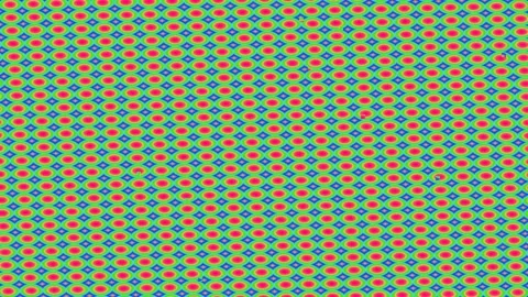 Psychedelic seamless retro circle pattern background in vibrant blue and gree Stock Footage 336507907