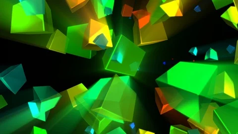 Psychedelic Shine Rays Rotating Cubes Abstract Motion Background Loop 1 Stock Footage 98875599