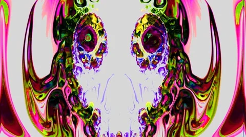 Psychedelic Skull Fire Stock Footage 58028139