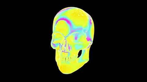 Psychedelic Skull Stock Footage 248742539