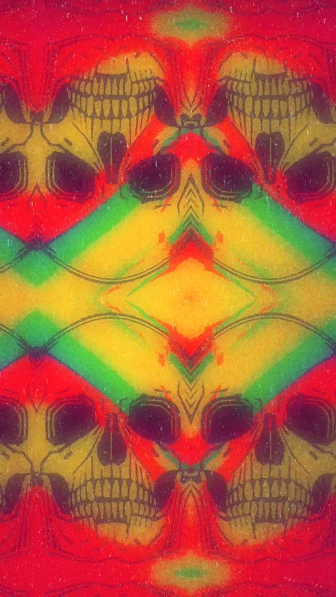 Psychedelic Skull- looped Video stock 247030071