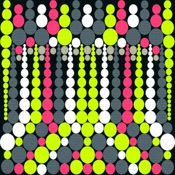 Psychedelic small circles on a black background Stock-Illustration