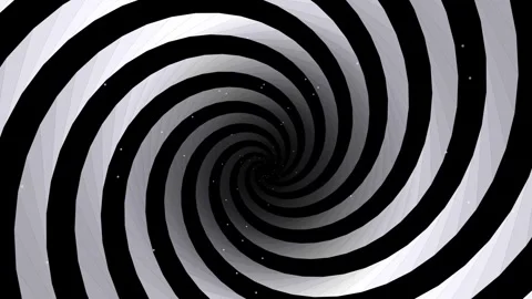 Psychedelic spiral background loop featuring spinning black and white strip.. Stock Footage 345896381