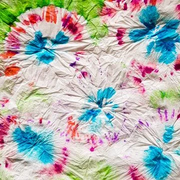 Psychedelic Spiral. Multicolor Batik Dye Texture. 스톡 사진
