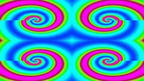 Psychedelic spiral vortex pattern on aqua backdrop - abstract hypnotic moti.. Stock Footage 336885974