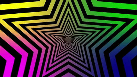Psychedelic star tunnel. hypnotic graphic animation loop. Stock Footage 260505610