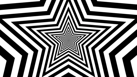 Psychedelic star tunnel. hypnotic graphic motion animation loop Video stock 260505635