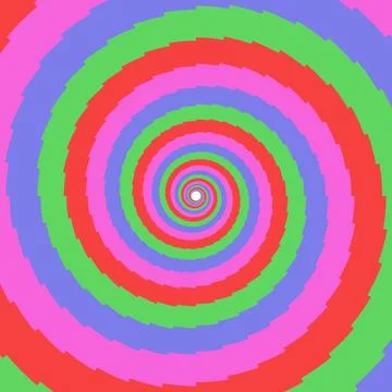 Psychedelic stepped spiral abstract background Stock Illustration