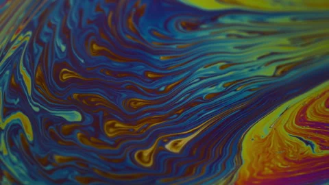 Psychedelic stream gasoline texture ink spill art Video stock 314692892