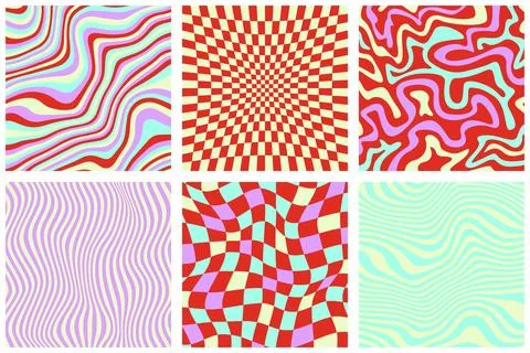 Psychedelic style of Abstract groovy background vector illustration Stock Illustration
