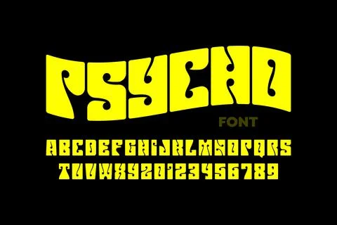 Psychedelic style font design Stockillustratie