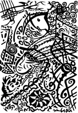 Psychedelic stylized design winter abstract background Stock Illustration