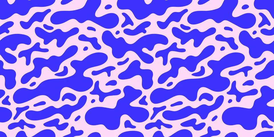 Psychedelic swirl seamless pattern. 60s, 70s style liquid groovy background. Stock Illustration