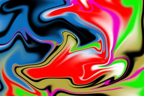 Psychedelic Swirling Color Waves 库存插图