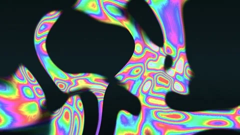 Psychedelic swirling colors and abstract shapes. 2d animation Stock Footage 343730733