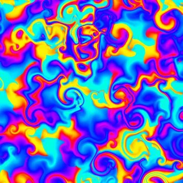 Psychedelic Swirly Abstract Rainbow Background Stock Illustration