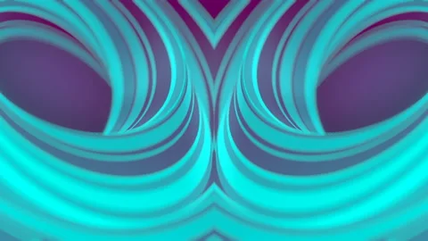 Psychedelic symmetrical background from curved shapes. 3d rendering HD Stock Footage 233962183