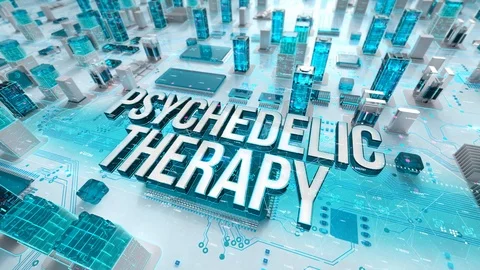 Psychedelic Therapy with medical digital technology concept Video stock 107403161