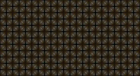Psychedelic three-dimensional black with gold lines background, optical illus Stock Illustration