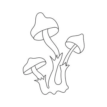 Psychedelic Toadstools on white background Stock Illustration