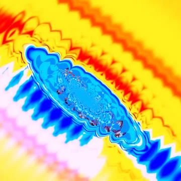 Psychedelic toothbrush illustration. Brush shape. Bright blur. Abstract desig Stock Illustration