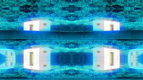 Psychedelic Trains Fusion Mirror Effect Glitch Stock Footage 106825344