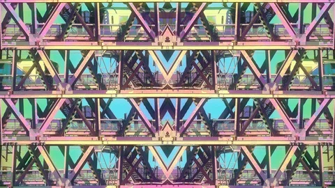 Psychedelic Trains Mirror Effect Background Loop Stock-Footage 108502165