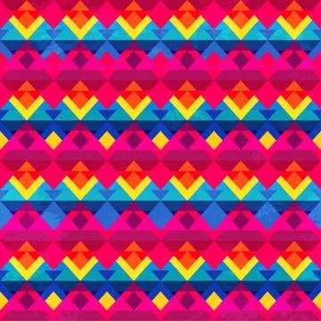 Psychedelic triangle seamless pattern Stock Illustration