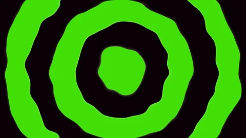 Psychedelic trippy background green and black concentric rings create optical Stock Footage 300464874