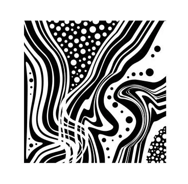 Psychedelic trippy figures. Dynamic composition. Modern square patterns and Stock Illustration