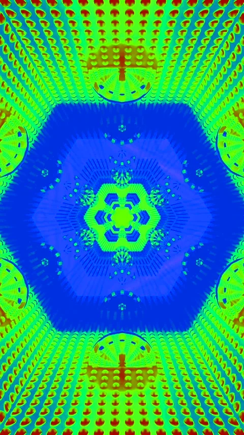 Psychedelic tunnel vj loop video screensaver with repeating patterns and ge.. Stock Footage 321567264
