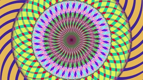 Psychedelic twisting circles. Colorful round striped. Swirling rotating hyp.. Stock Footage 263108075