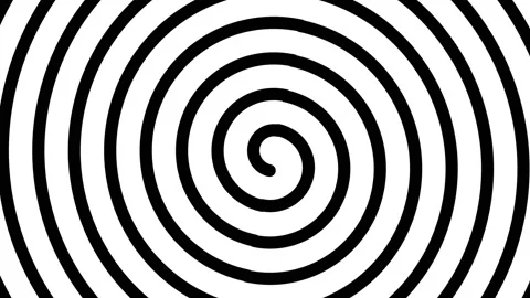 Psychedelic twisting circles. Round striped black white lines. Stock Footage 142923402