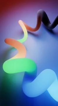 Psychedelic twisting shape with RGB gradient colors glowing Stock Illustration