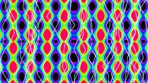 Psychedelic vaporwave pattern: Vibrant neon retro digital fractal backgroun.. Stock Footage 339790925