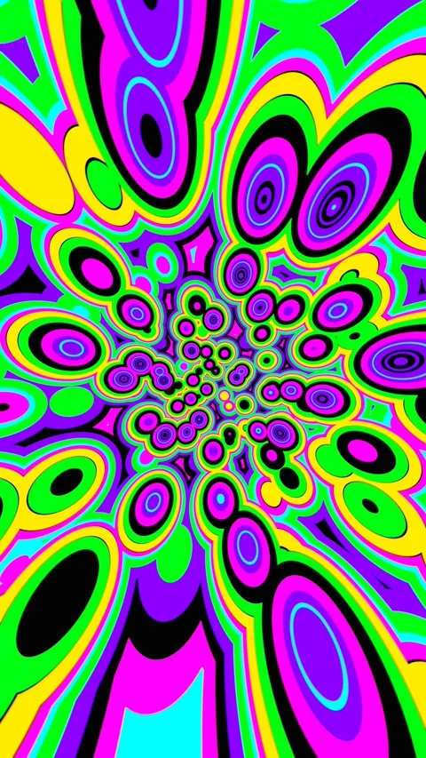 Psychedelic vertical loop animation with circles Stock Footage 281868393