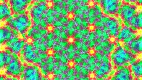 Psychedelic Vibrant Abstract Pattern Loop of Glowing Neon Colors Stock Footage 339490127