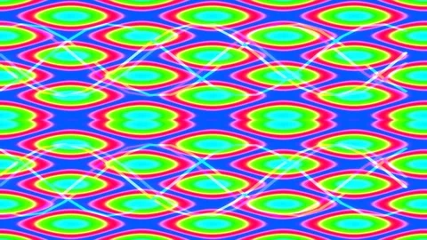 Psychedelic vibrant geometric abstract seamless background pattern loop Stock Footage 337657343