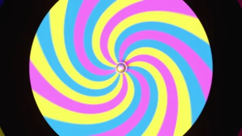 Psychedelic vinyl record spinning and play club music on the dj turntable player Stock Footage 253120888