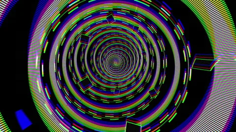 Psychedelic visual Loop, animation of shape tunnel motion design background Video stock 260525367