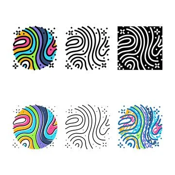 Psychedelic visuals rave retro concepts color icon vector Stock Illustration