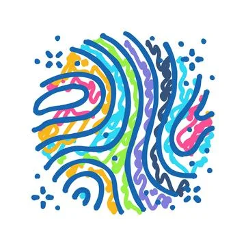 Psychedelic visuals rave retro icon doodle illustration Stock Illustration