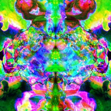 Psychedelic Visuals - Rorschach Like Symmetrical Trip Stock Illustration