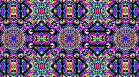 Psychedelic Visuals V2 - Magic Mushrooms, LSD, Trippy Art Stock Illustration