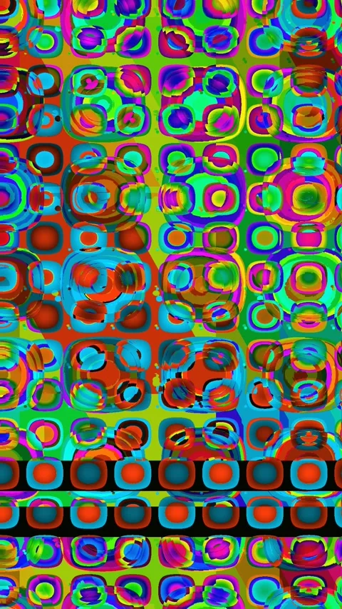 Psychedelic VJ Glitch 4K Vertical — Digital Distortion Loop Stock Footage 329680263
