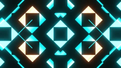 Psychedelic vj loop with glowing triangles and squares Stock Footage 309504801