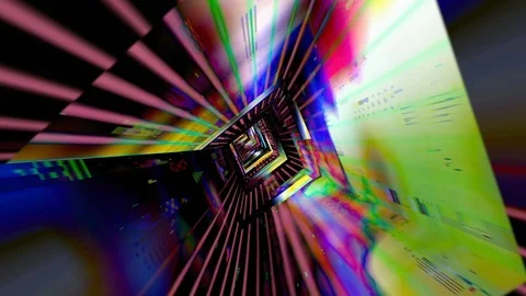A Psychedelic Vortex of Streaming Data and Light Video stock 88892158