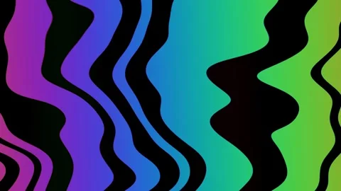Psychedelic Wave Pattern in Neon Purple and Green for Retro 80s, Trippy Design Stock Footage 303885382