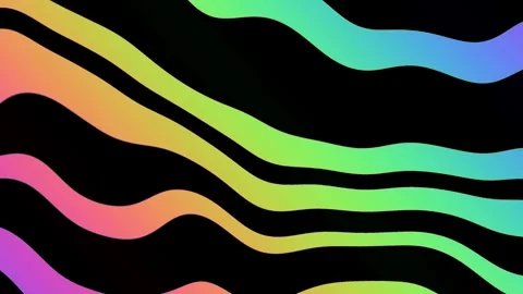 Psychedelic Wave Pattern in Neon Purple and Green for Retro 80s, Trippy Design Stock Footage 303885406