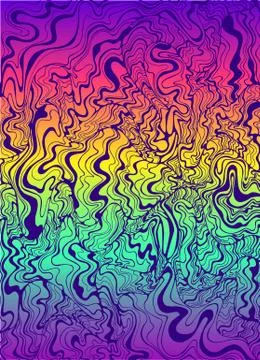 Psychedelic waves purple color, gradient rainbow colors backgrou Stock Illustration